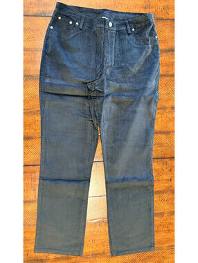 Denim & Co Adaptive Slim Straight Corduroy Pants Black A624923 Size 14